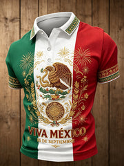 Men's Mexico Independence Day 1810 Art Printed Casual Tops