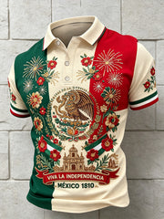 Men's Mexico Independence Day 1810 Art Printed Casual Tops