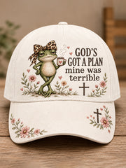 Unisex God's Got A Plan Mine Was Terrible Print Hat