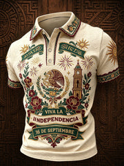 Men's Mexico Independence Day Art Printed Casual Tops