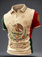 Men's Mexico Independence Day Art Printed Casual Tops