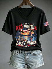 Women's Lake America Print T-shirt