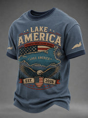 Men's Lake America Printed T-shirt