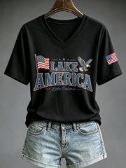 Women's Lake America Print T-shirt