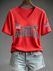 Women's Lake America Print T-shirt