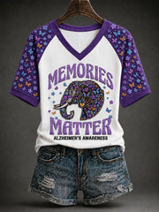 Women's Elephant Alzheimer Short-Sleeved T-shirt