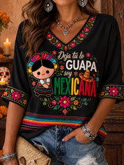 Women's Mexico Lele Doll Art Printed T-Shirt
