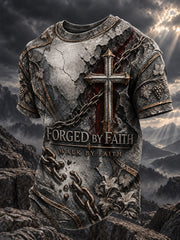 Men's FORGED BY FAITH WALK BY FAITH Printed T-shirt