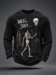 Men's Funny Skeleton Waffle Top