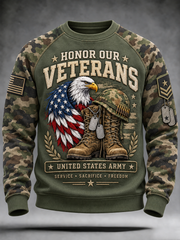 Men's U.S. Veterans Day Printed Crew Neck Sweatshirt