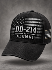 Unisex Veterans Day DD-214 Alumni US Flag Print Hat