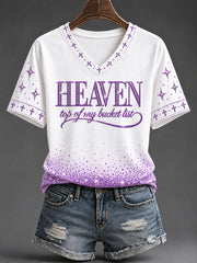 Women's "Heaven,Top of My Bucket List" Faith Casual T-shirt