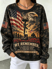 Women's American Veteran Printed Casual Sweatshirt