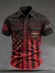 Men's Red Friday Printed Casual Shirt