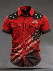 Men's Red Friday Printed Casual Shirt