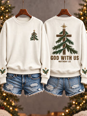 Women's Christmas God with Us Art Regular Sweatshirt