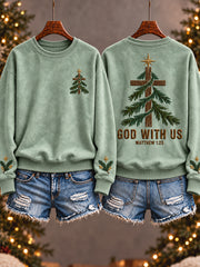 Women's Christmas God with Us Art Regular Sweatshirt