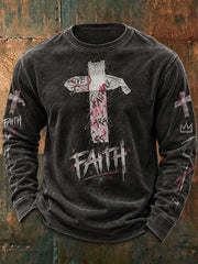 Men's faith-themed graffiti-style casual sweatshirt
