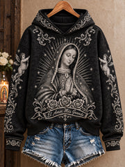 Women's Mexico Our Lady of Guadalupe Day Faith Art Printed Hoodie
