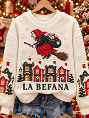Women's A Witch Celebrates Christmas Flannel Sweatshirt