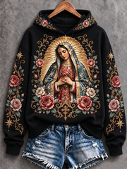 Women's Feast of Our Lady of Guadalupe art Printed Regular Sweatshirt