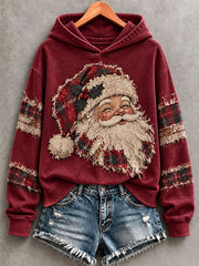 Women's Santa Print Hoodie