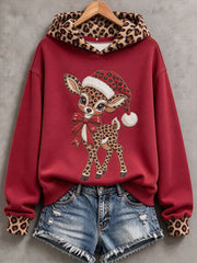 Women’s Christmas Reindeer Print Casual Sweatshirt