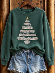 Women's Music Christmas Tree Pattern Casual Sweatshirt
