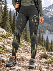 Women's Wilderness Trail Print Hike Lovers Leggings