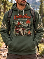 Men's Camping Oversized Drop-Shoulder Hoodie With Pockets