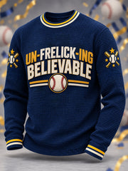 Men's Gift For Baseball Fans Casual Waffle Long Sleeve T-Shirt