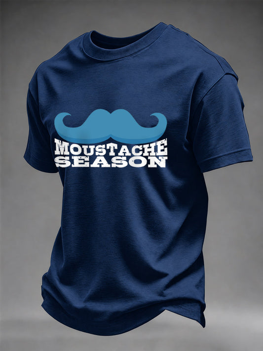 Men's Mustache Print Men's Health Support Graphic T-Shirt