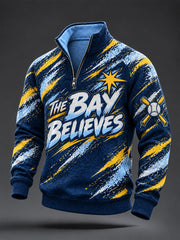 Men's Gift For Baseball Fans Print Zip-Up Hoodie