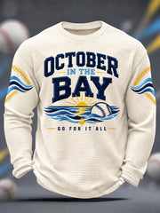 Men's Gift For Baseball Fans Casual Waffle Long Sleeve T-Shirt