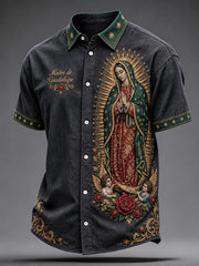 Men's Mexico Our Lady of Guadalupe Art Printed Shirt