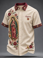 Men's Mexico Our Lady of Guadalupe Art Printed Shirt