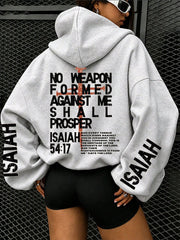 Women's No Weapon Formed Against Me Shall Prosper Print Hoodies