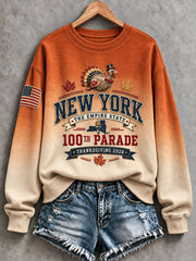 Women's Thanksgiving Day Parade Print Casual Sweatshirt
