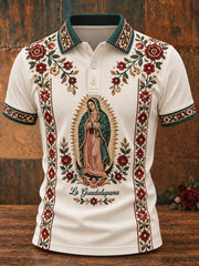 Men's Mexico Our Lady of Guadalupe Art Printed Casual Tops