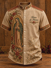 Men's Mexico Our Lady of Guadalupe Art Printed Shirt