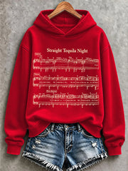 Women's Straight Tequila Night Print Regular Sweatshirt
