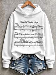 Women's Straight Tequila Night Print Regular Sweatshirt