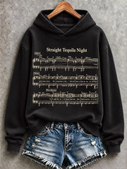 Women's Straight Tequila Night Print Regular Sweatshirt