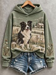 Women's Lovely Border Collie and Sheep Hoodie