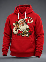 Men's Christmas Print Oversized Drop-Shoulder Hoodie with Pockets