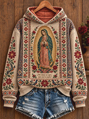 Women's Mexico Our Lady Guadalupe Art Printed Hoodie