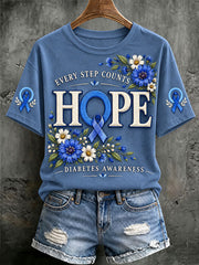 Women's Diabetes Awareness Print Tee