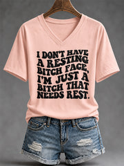 Women's Sassy & Sarcastic Funny Graphic Print V-Neck Tee
