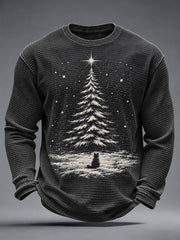 Men's Christmas Cat Print Casual T-Shirt