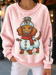 Women's Christmas Dachshund Flannel Sweatshirts